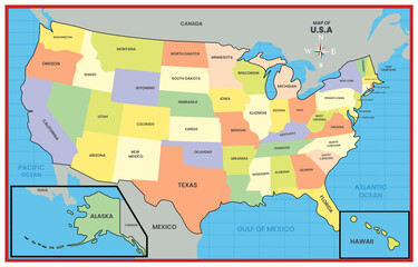 Map Country of United States America