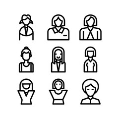 businesswoman icon or logo isolated sign symbol vector illustration - high-quality black style vector icons
