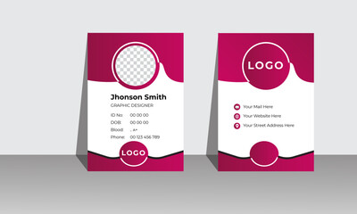 Modern and minimalist id card template  Creative id card design for your company employee
