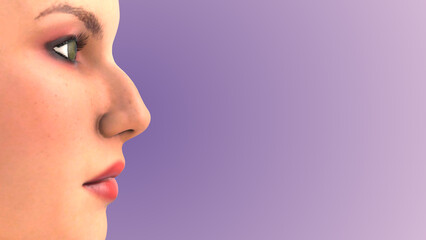 Before Rhinoplasty nose surgery or Plastic surgery concept