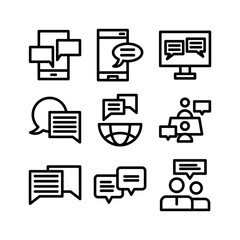 Obraz premium conversation icon or logo isolated sign symbol vector illustration - high-quality black style vector icons 