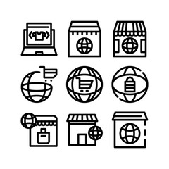 global market icon or logo isolated sign symbol vector illustration - high quality black style vector icons
