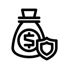 money protection icon or logo isolated sign symbol vector illustration - high-quality black style vector icons
