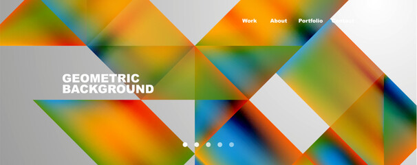 Trendy minimal geometric composition abstract background. Triangle fluid bright colors backdrop. Vector Illustration For Wallpaper, Banner, Background, Card, Book Illustration, landing page