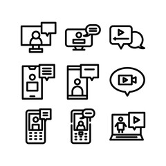 video chat icon or logo isolated sign symbol vector illustration - high-quality black style vector icons
