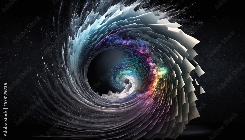 Aufkleber tornado of digital disruption and innovation full of data particles flying around created with gener