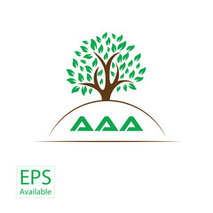 AAA letter tree shape logo. AAA brush art logo. AAA logo for commercial use.
