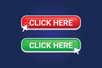 Click here button collection With arrow Icon Vector Element