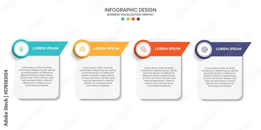 Wall mural steps business data visualization timeline process infographic template design with icons
