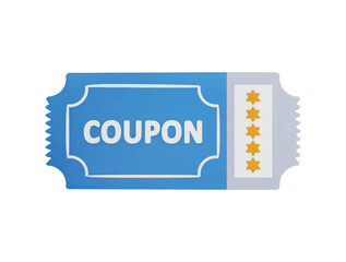 discount coupon with five stars icon 3d rendering vector illustration