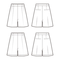 Women's Bermuda Shorts fashion vector sketch / Illustrator CC