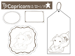 山羊座　メッセージカード＆タグセット