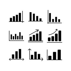 bar chart icon or logo isolated sign symbol vector illustration - high quality black style vector icons
