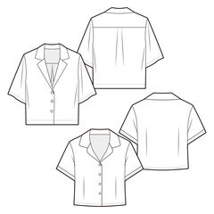 Women's Pajama Top fashion vector sketch, Apparel template /Illustrator CC