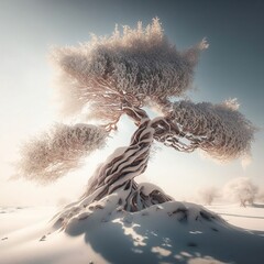 Angelic Alien Tree in Snow IV