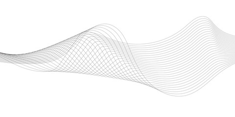 Abstract wavy grey stream element for design on transparent background isolated. Wavy white and grey lines background.