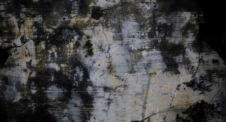 cracked abstract wall, black and white textured wall background, cracked wall background