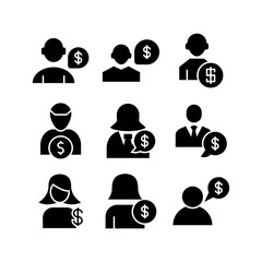 financial advisor icon or logo isolated sign symbol vector illustration - high quality black style vector icons
