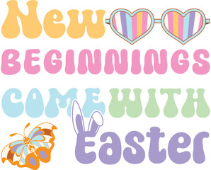 happy easter Groovy svg design, easter bunny Quotes design