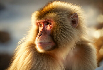 Obraz premium portrait of a snow monkey