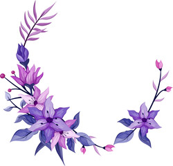 Obraz na płótnie Canvas Purple floral bouquet with watercolor