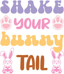 happy easter Groovy svg design, easter bunny Quotes design