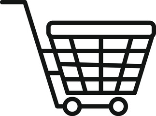 Shopping basket flat icon. Simple editable eps vector usable for web and print items.