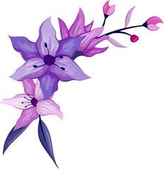 Purple floral bouquet with watercolor