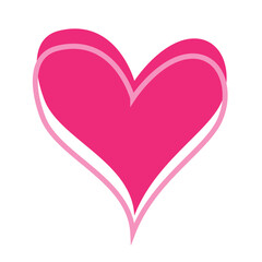 pink heart isolated on white