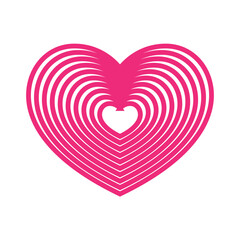 pink heart line on white