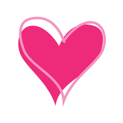 pink heart isolated on white