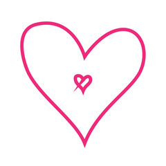pink heart on white
