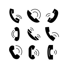 phone call icon or logo isolated sign symbol vector illustration - high quality black style vector icons
