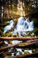 Waterfalls with sunrays © RudiBega