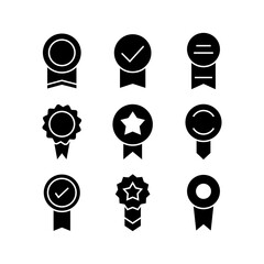 ribbon badge icon or logo isolated sign symbol vector illustration - high quality black style vector icons
