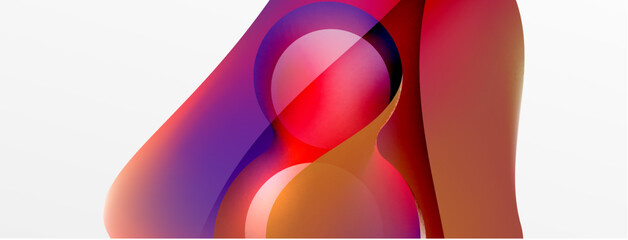 Fluid abstract background. Liquid color gradients composition. Round shapes and circle flowing design for wallpaper, banner, background or landing