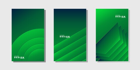 Vector illustration of bright color abstract pattern background with line gradient texture for minimal dynamic cover design. Green poster template
