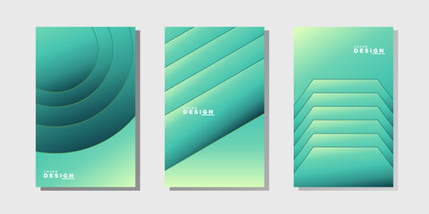 Vector illustration of bright color abstract pattern background with line gradient texture for minimal dynamic cover design. Green poster template