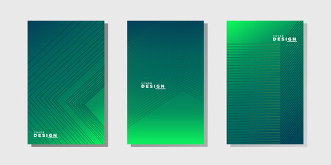 Vector illustration of bright color abstract pattern background with line gradient texture for minimal dynamic cover design. Green poster template