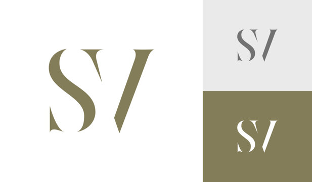 Letter SV or initial SV monogram logo design vector