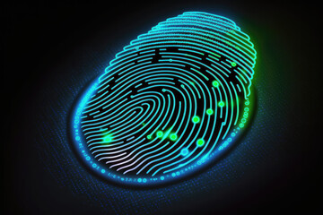 Biometrics identification and cyber security concept. Generative AI