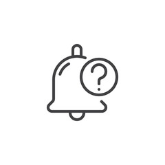 Bell with question mark line icon
