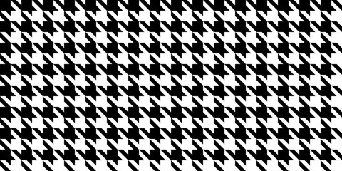 Houndstooth seamless pattern. Black and white dogs tooth repeating background Loopable fabric texture. Vector illustration