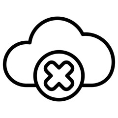 delete  cloud computing icon