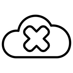 delete  cloud computing icon