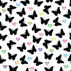 Obraz na płótnie Canvas Butterfly pattern vector image or background