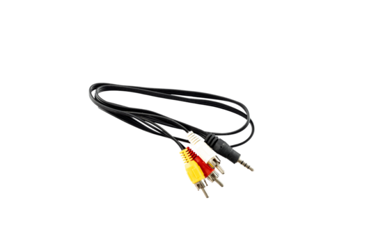 rca connector cable isolated on white background