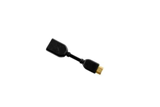 HDMI female-to-male extension adapter isolated on white background