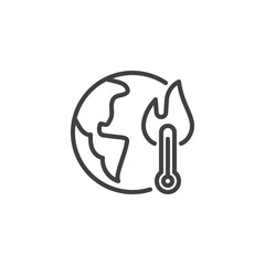 Global warming line icon
