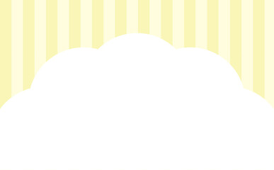 雲とストライプの背景　イエローコピースペースあり